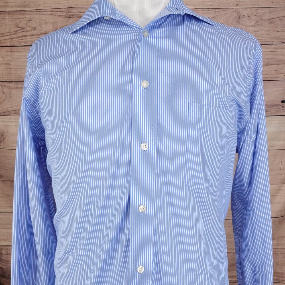 CHAPS‎ COMFORT STRETCH WRINKLE FREE REGULAR FIT DRESS SHIRT MENS SIZE 16 34/35